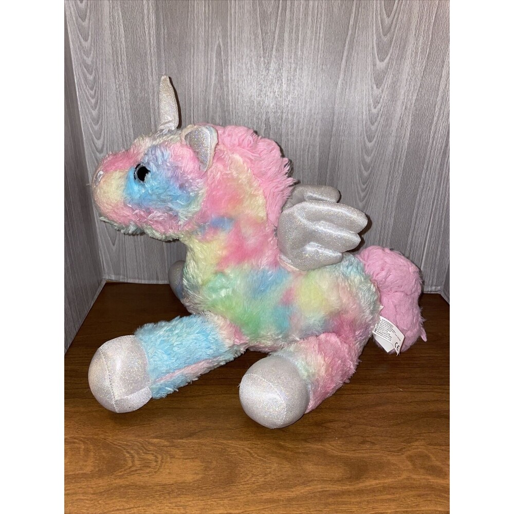 Kellytoy  13" Unicorn Pegasus Tie Dye Rainbow Plush 14”
